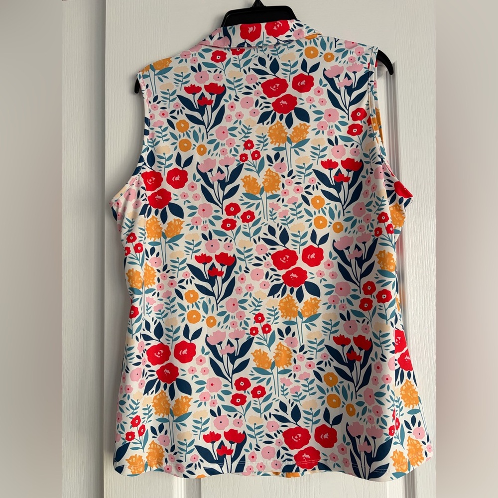 Soneven Sleeveless V Neck Quick Dry with Collar Lightweight Golf Tennis Tank Top - Picture 2 of 4